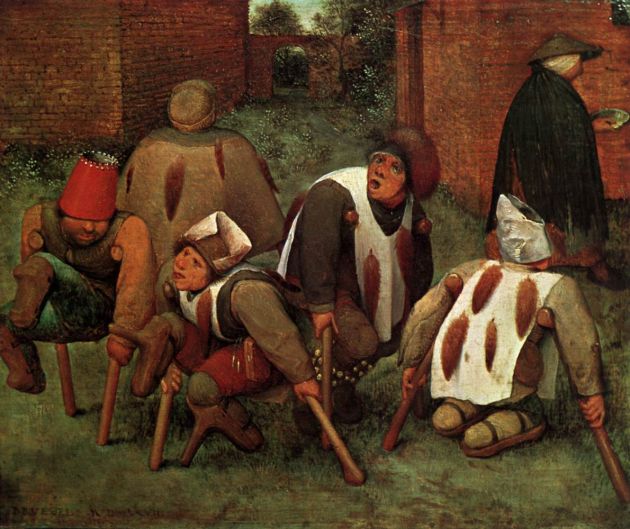 Pieter Bruegel, Les mendiants, huile sur bois, 1568, Musée du Louvre, Paris.